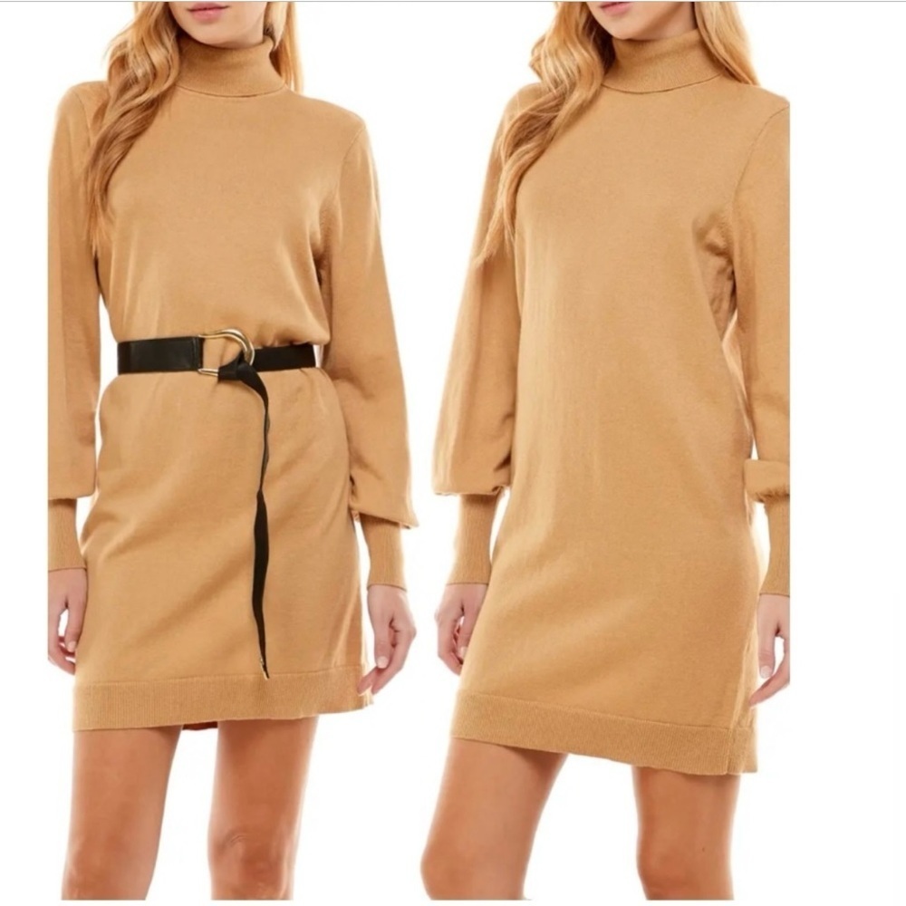 WAYF Morelia Long Sleeve Turtleneck Sweater Dress - Picture 2 of 3